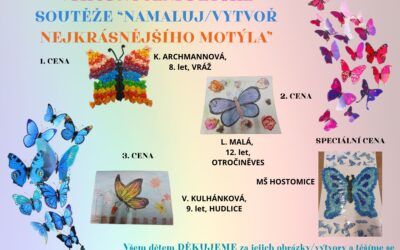 VYHODNOCENÍ DĚTSKÉ SOUTĚŽE „NAMALUJ/VYTVOŘ NEJKRÁSNĚJŠÍHO MOTÝLA“!!!